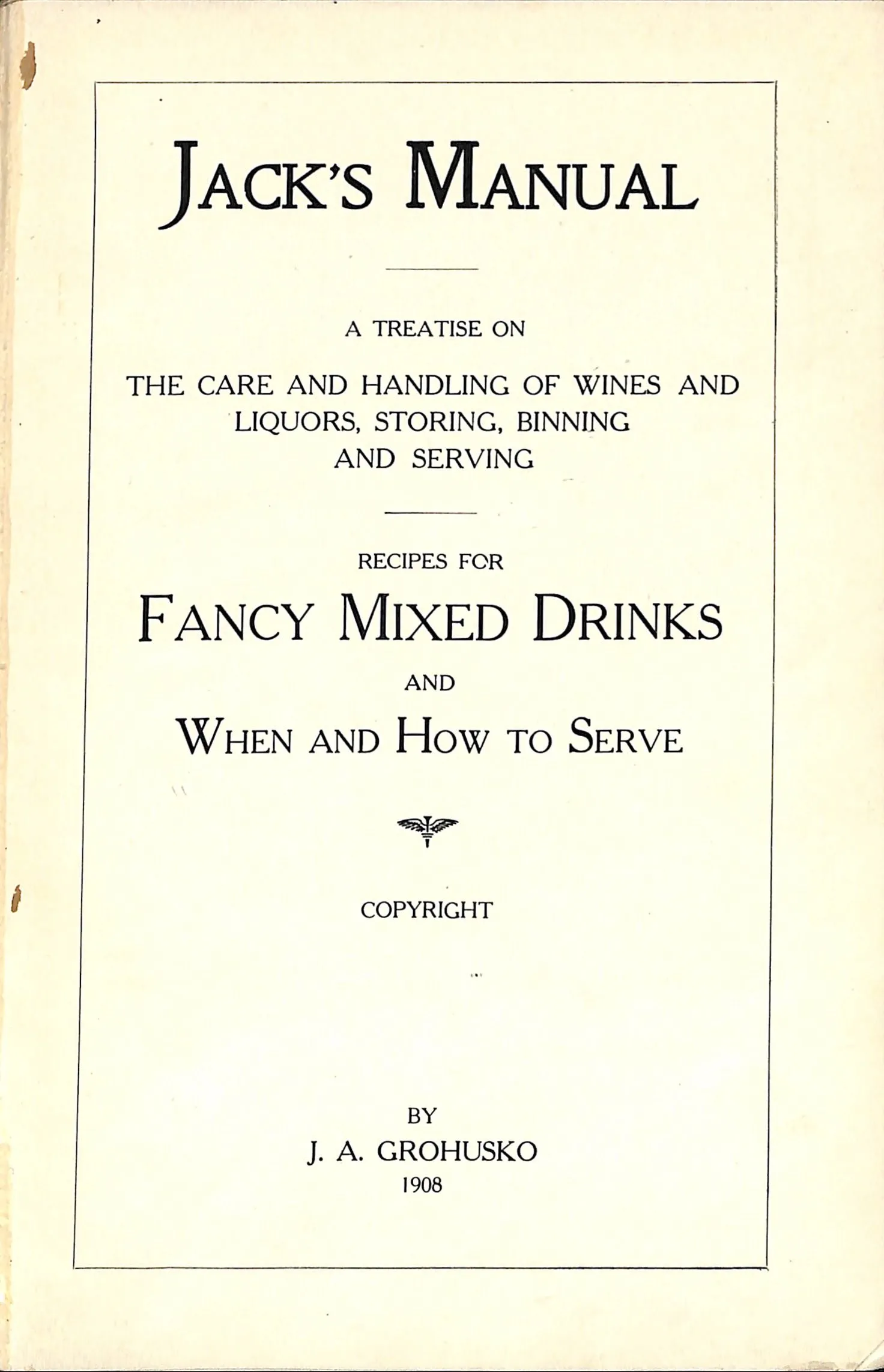 Jack's Manual Titel Seite